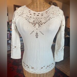 Free People Cream Cutout top